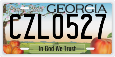 GA license plate CZL0527