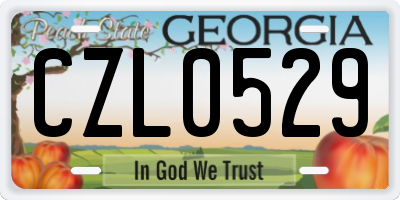 GA license plate CZL0529