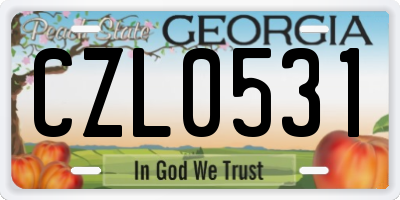 GA license plate CZL0531