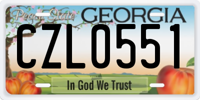 GA license plate CZL0551