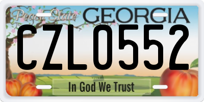 GA license plate CZL0552