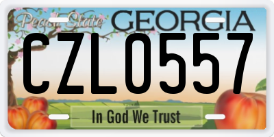 GA license plate CZL0557