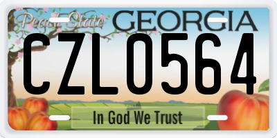 GA license plate CZL0564