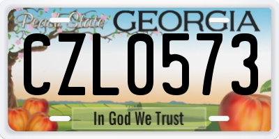 GA license plate CZL0573