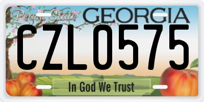 GA license plate CZL0575