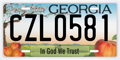 GA license plate CZL0581