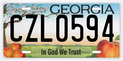 GA license plate CZL0594