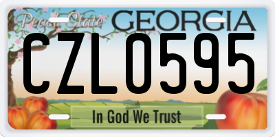 GA license plate CZL0595