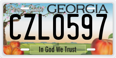GA license plate CZL0597