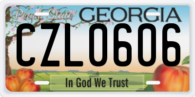 GA license plate CZL0606
