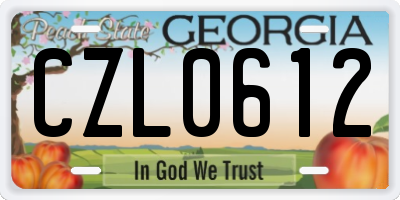 GA license plate CZL0612