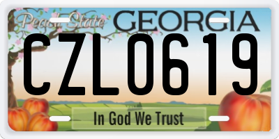 GA license plate CZL0619