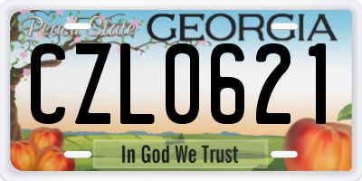 GA license plate CZL0621