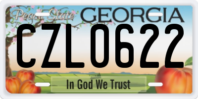 GA license plate CZL0622