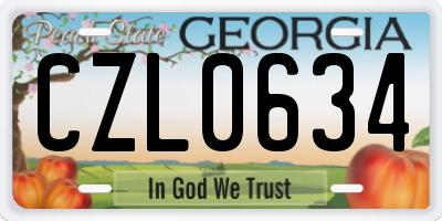 GA license plate CZL0634