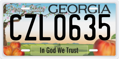 GA license plate CZL0635