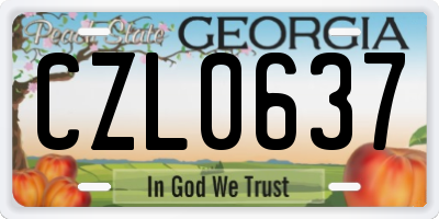 GA license plate CZL0637
