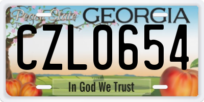 GA license plate CZL0654