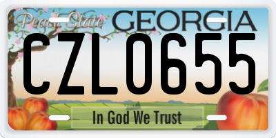 GA license plate CZL0655