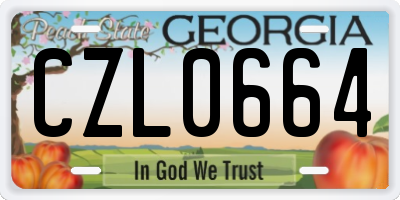 GA license plate CZL0664