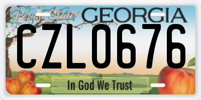 GA license plate CZL0676