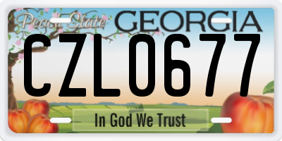 GA license plate CZL0677