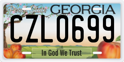 GA license plate CZL0699