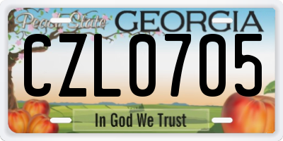 GA license plate CZL0705