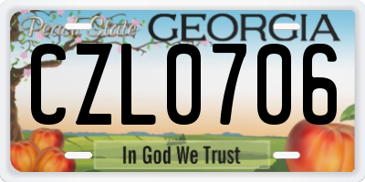 GA license plate CZL0706