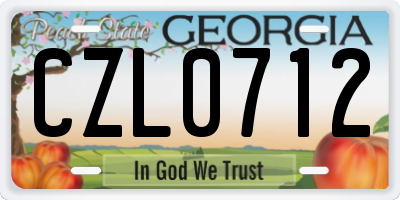 GA license plate CZL0712