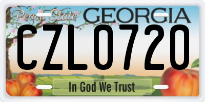 GA license plate CZL0720
