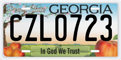 GA license plate CZL0723