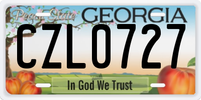 GA license plate CZL0727