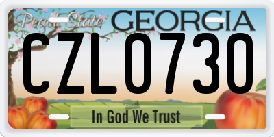GA license plate CZL0730