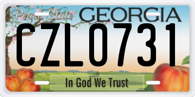 GA license plate CZL0731