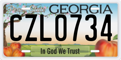 GA license plate CZL0734