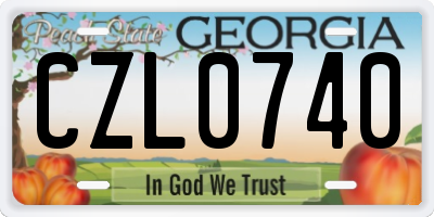 GA license plate CZL0740