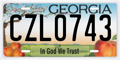 GA license plate CZL0743