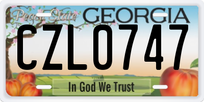 GA license plate CZL0747