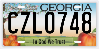 GA license plate CZL0748