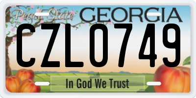 GA license plate CZL0749
