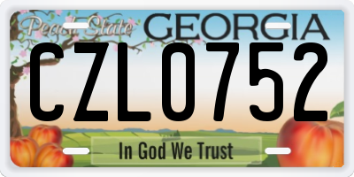 GA license plate CZL0752