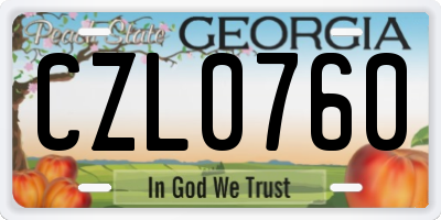 GA license plate CZL0760
