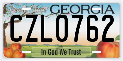 GA license plate CZL0762