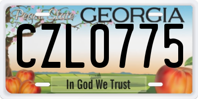 GA license plate CZL0775