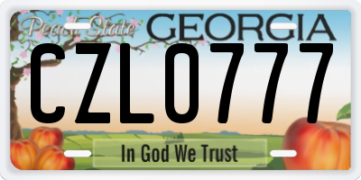 GA license plate CZL0777