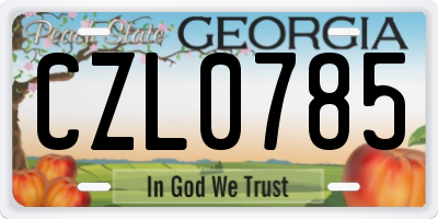 GA license plate CZL0785