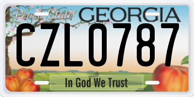 GA license plate CZL0787