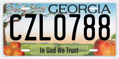 GA license plate CZL0788