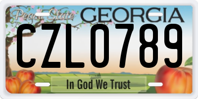GA license plate CZL0789